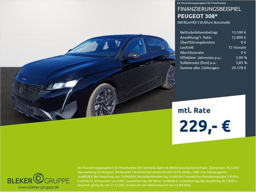Peugeot 308 1.501 km 25.680 € Dülmen 48249