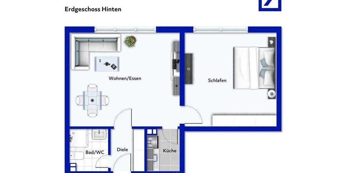 Etagenwohnung Oberhausen Marienkirche - 2 Zimmer, 49 m&sup2;, 95.000&euro; | Angebot:23973321