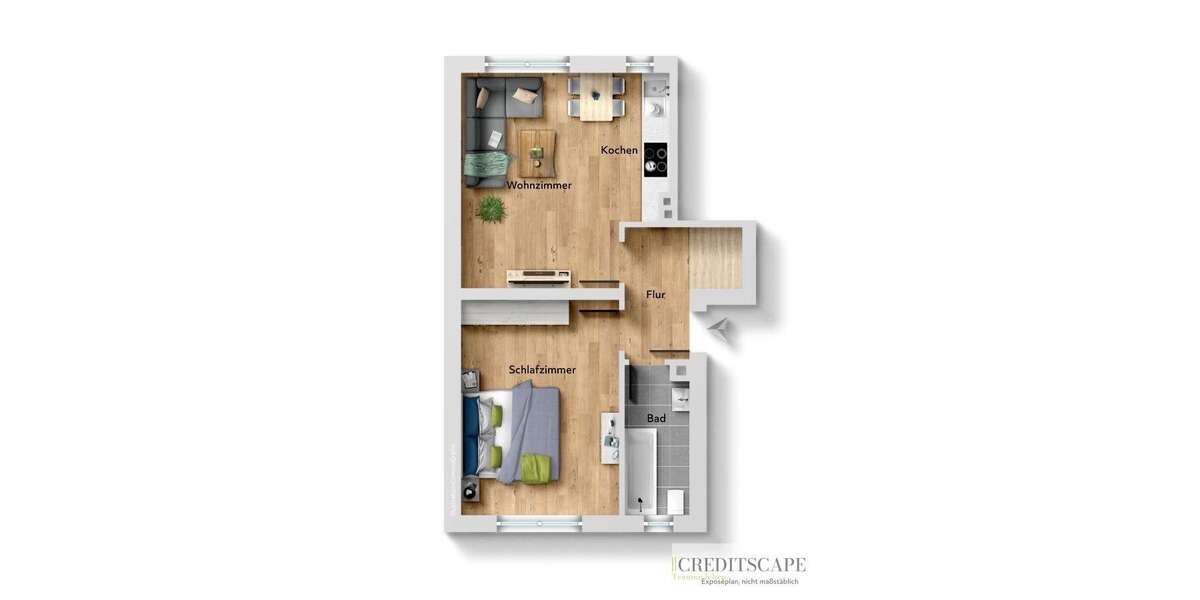 Etagenwohnung Dortmund Innenstadt Nord - 2 Zimmer, 47 m&sup2;, 135.000&euro; | Angebot:26935129