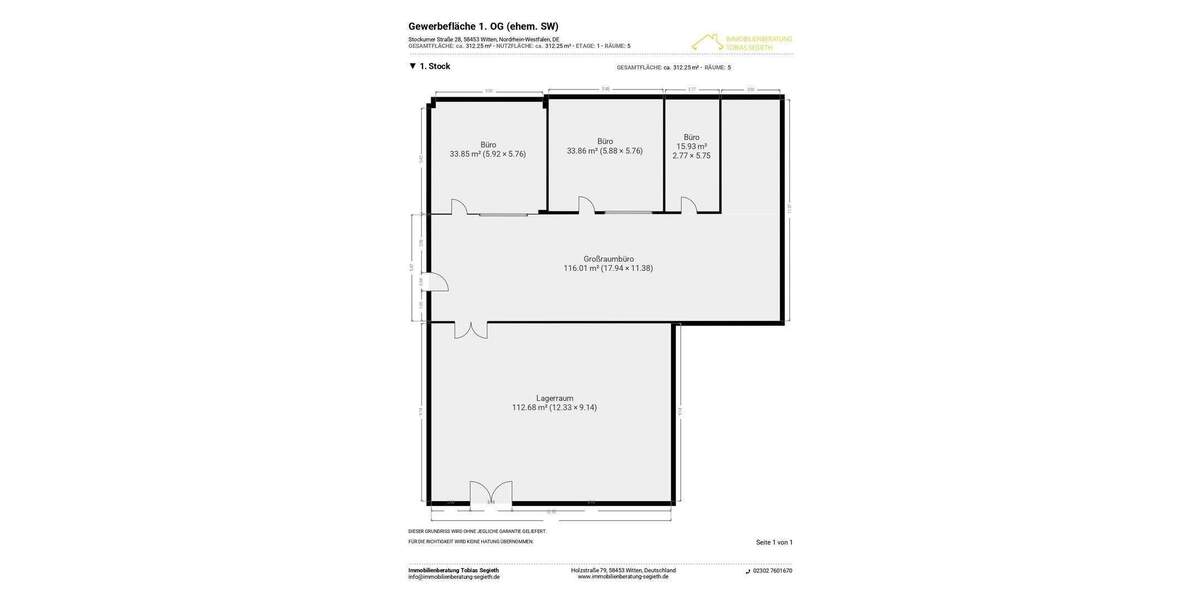 Gewerbeobjekt Witten Annen - 2.040&euro; | Angebot:24994672