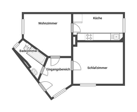 Wohnung zum Mieten in Bochum 369 € 44.45 m² 2 zimmer