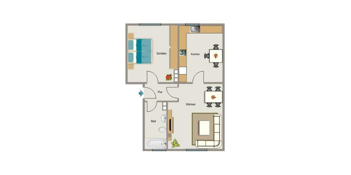 Etagenwohnung Dortmund Innenstadt Nord - 2.5 Zimmer, 54 m&sup2;, 456&euro; | Angebot:26092630