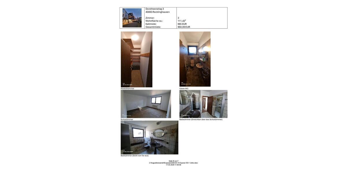 Etagenwohnung Recklinghausen Berghausen - 2.5 Zimmer, 111 m&sup2;, 665&euro; | Angebot:26347747