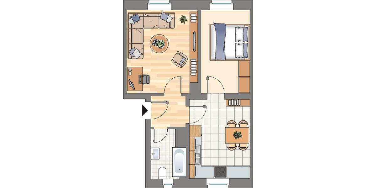 Etagenwohnung Witten Annen - 2 Zimmer, 44 m&sup2;, 369&euro; | Angebot:25416410
