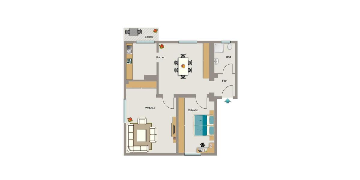 Erdgeschoßwohnung Herne Wanne - 3.5 Zimmer, 60 m&sup2;, 549&euro; | Angebot:25500379