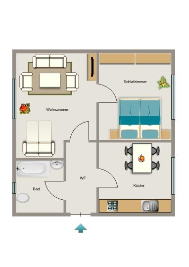 Etagenwohnung Marl Alt-Marl - 2.5 Zimmer, 54 m&sup2;, 416&euro; | Angebot:26449942