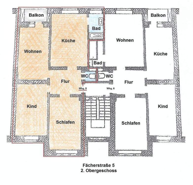 stilvolle 3-Zimmer-Altbauwohnung mit Balkon 3 zimmer