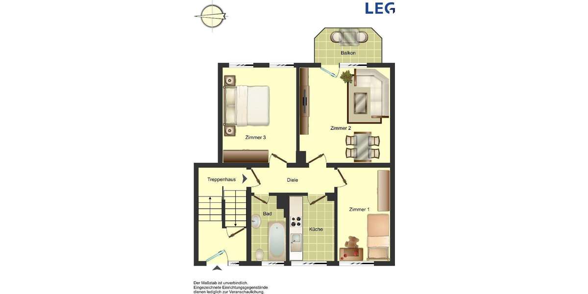 Etagenwohnung Lünen Alstedde - 3.5 Zimmer, 59 m&sup2;, 519&euro; | Angebot:27122618
