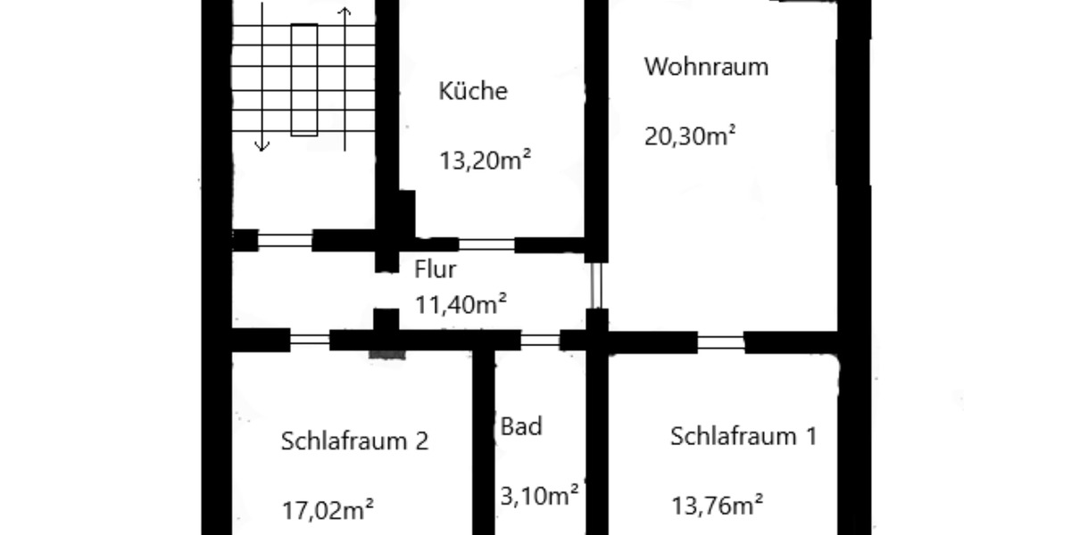3 12 Zimmer Wohnung im DG in Mülheim Styrum 3.5 zimmer
