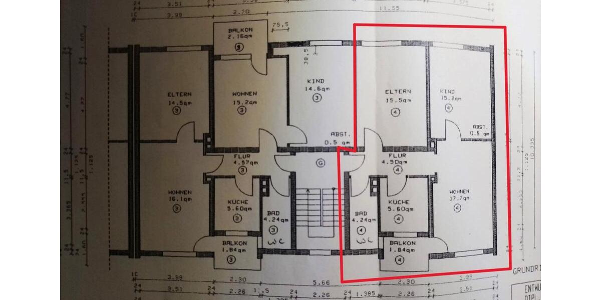 Etagenwohnung Oberhausen Rothebusch - 3 Zimmer, 65 m&sup2;, 159.000&euro; | Angebot:26951467