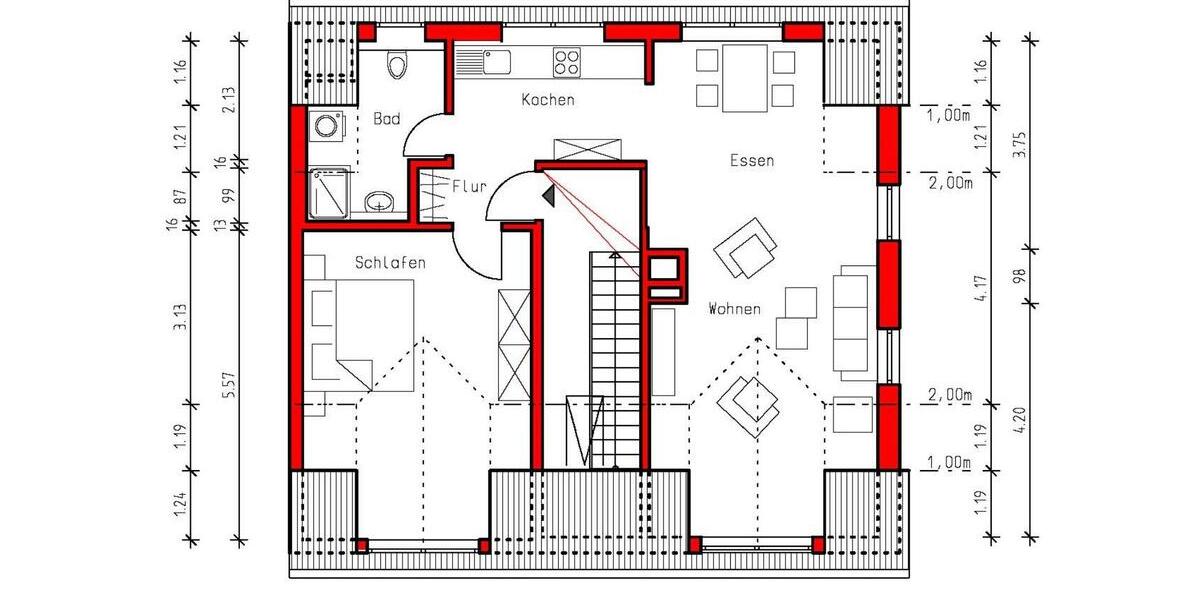 Dachgeschoßwohnung Witten Annen - 2 Zimmer, 67 m&sup2;, 618&euro; | Angebot:23766610