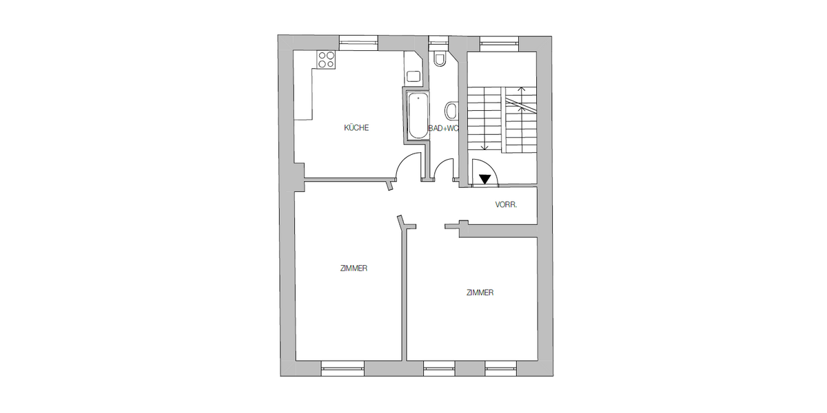 Etagenwohnung Essen Stadtbezirk VI - 2.5 Zimmer, 67 m&sup2;, 500&euro; | Angebot:26855765