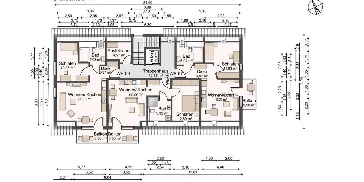 Etagenwohnung Herne Wanne - 2 Zimmer, 47 m&sup2;, 324&euro; | Angebot:26354184