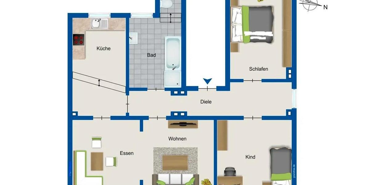 Etagenwohnung Herne Sodingen - 4.5 Zimmer, 115 m&sup2;, 229.000&euro; | Angebot:26322385