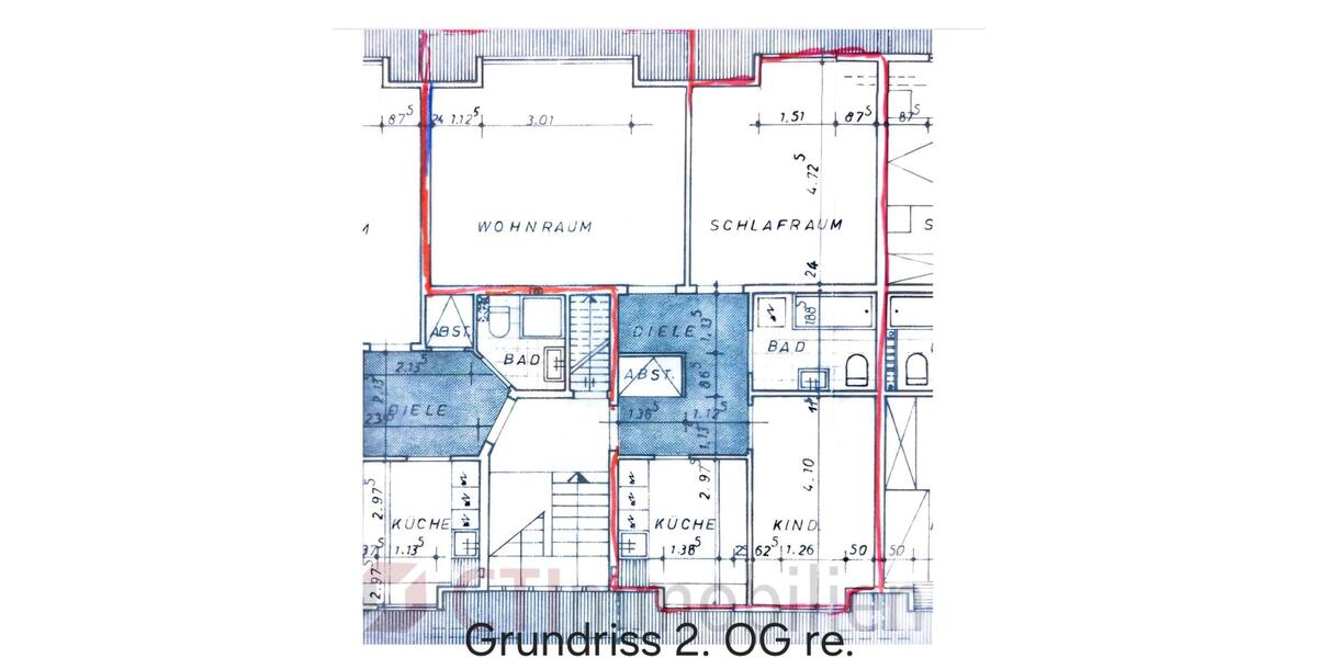 Dachgeschoßwohnung Oberhausen Alt-Oberhausen - 3.5 Zimmer, 64 m&sup2;, 750&euro; | Angebot:26297447
