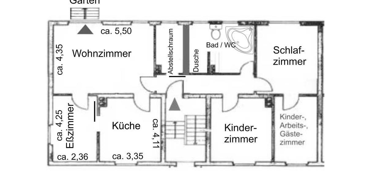 Hochparterre Dortmund Huckarde - 5 Zimmer, 110 m&sup2;, 1.350&euro; | Angebot:25106549