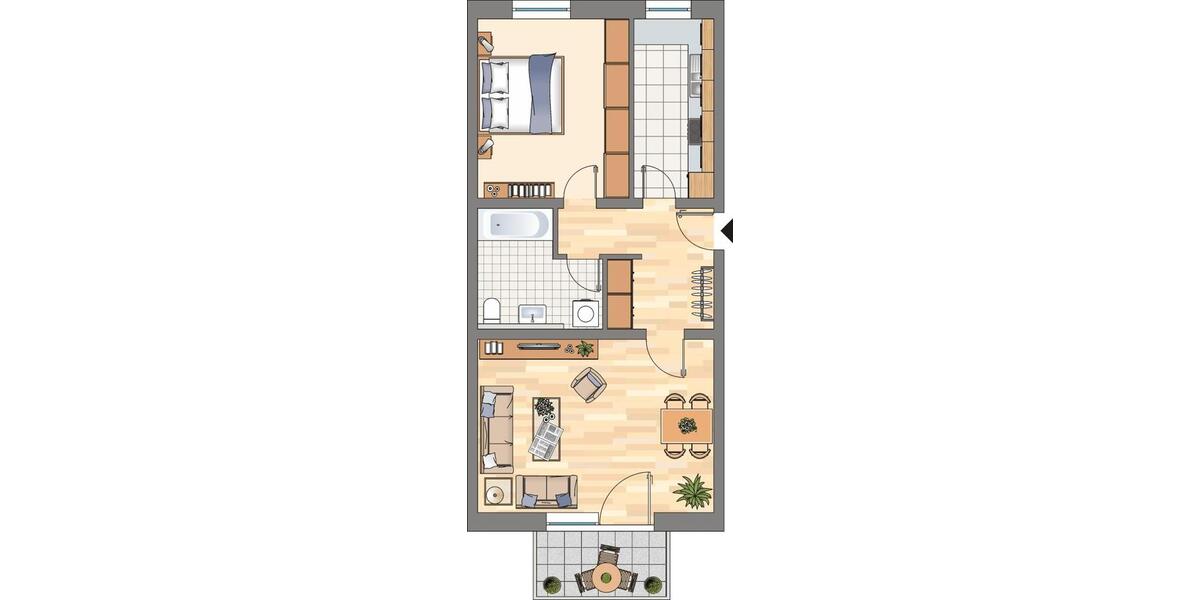 Etagenwohnung Castrop-Rauxel Rauxel - 2.5 Zimmer, 60 m&sup2;, 342&euro; | Angebot:25125223
