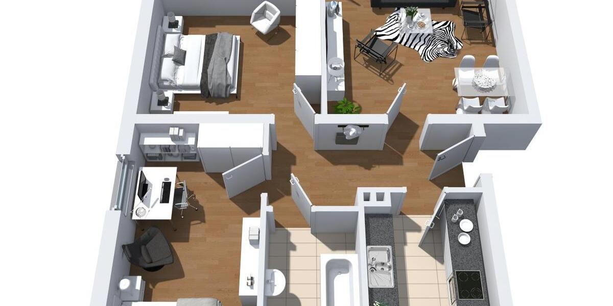 Etagenwohnung Herne Sodingen - 3 Zimmer, 66 m&sup2;, 529&euro; | Angebot:25054603