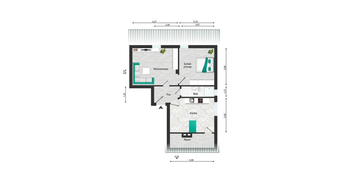 Dachgeschoßwohnung Witten Heven - 2.5 Zimmer, 45 m&sup2;, 500&euro; | Angebot:25220399