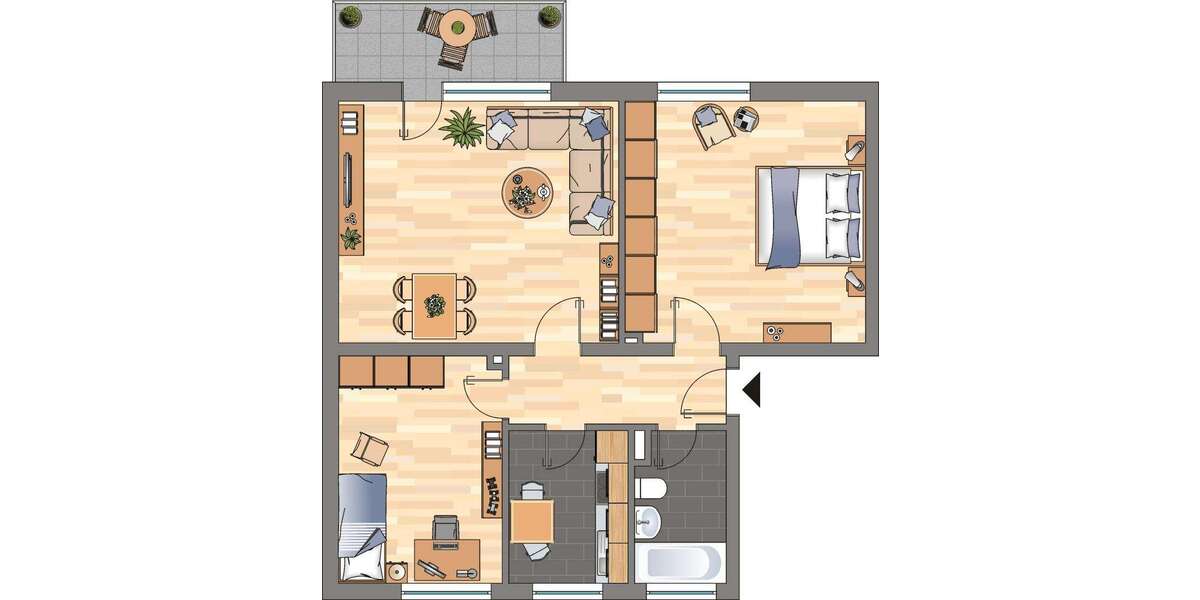Etagenwohnung Witten Herbede - 3 Zimmer, 66 m&sup2;, 479&euro; | Angebot:27147530