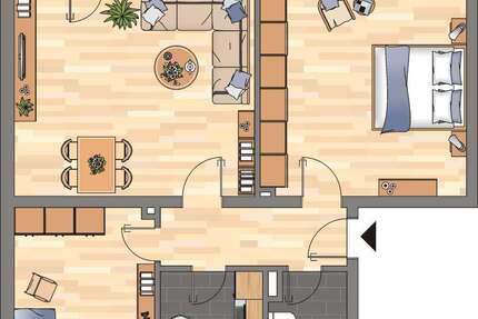 Wohnung Witten Herbede - 3 Zimmer, 66 m&sup2;, 479&euro; | Angebot:27147530