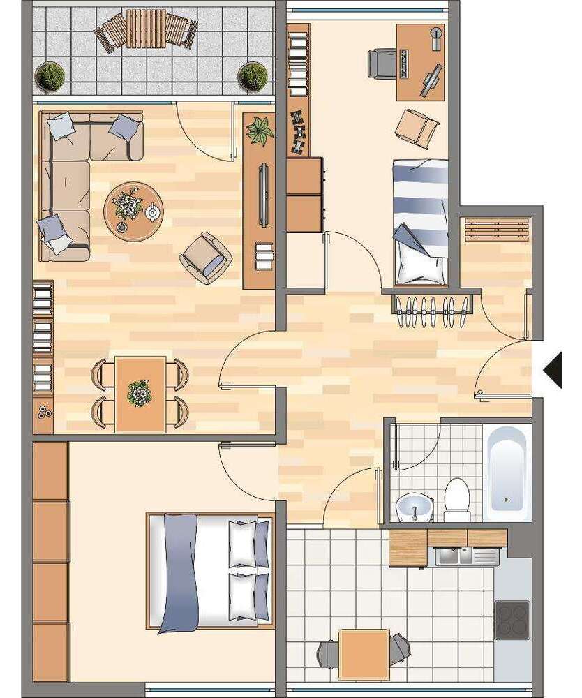 Wohnung zum Mieten in Dortmund 345,18 € 72.87 m²
