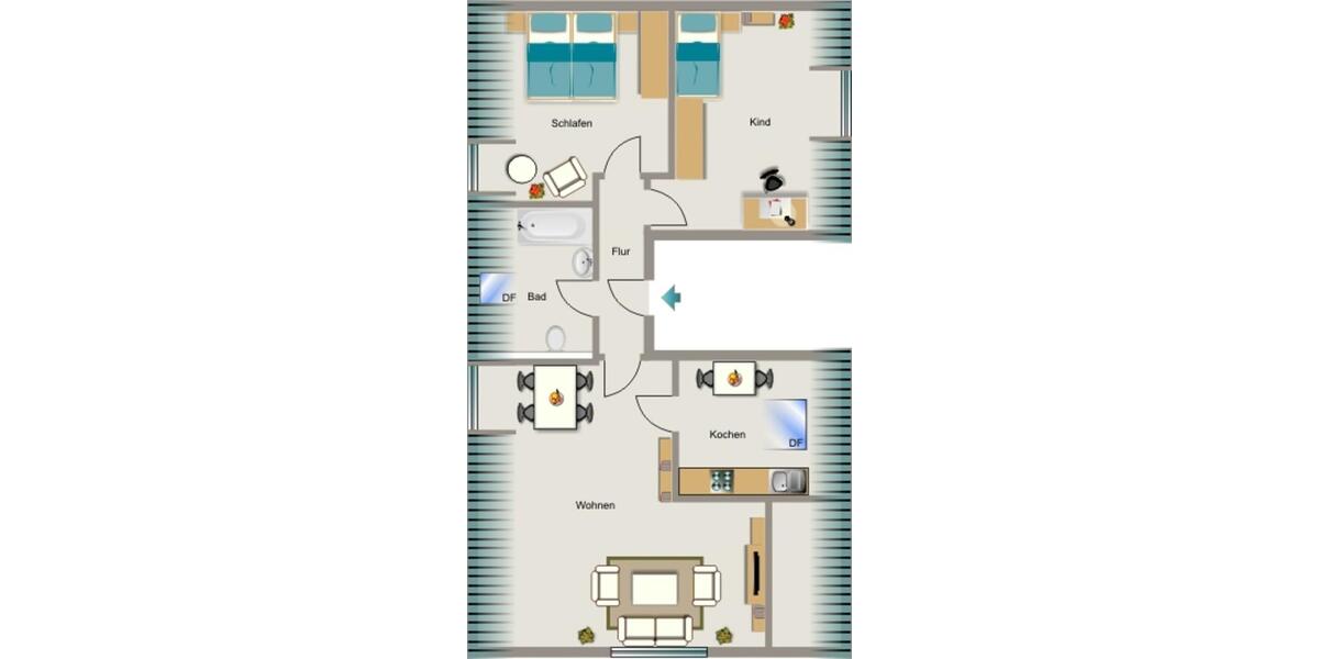 Dachgeschoßwohnung Marl - 3.5 Zimmer, 71 m&sup2;, 425&euro; | Angebot:24594438