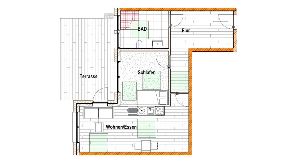 Etagenwohnung Herne Baukau - 2 Zimmer, 58 m&sup2;, 870&euro; | Angebot:24690068