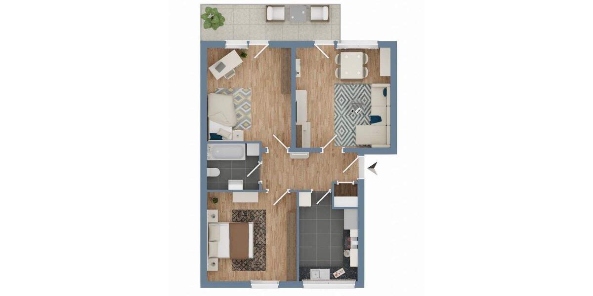 Etagenwohnung Wetter Wengern - 3 Zimmer, 70 m&sup2;, 89.000&euro; | Angebot:25245267