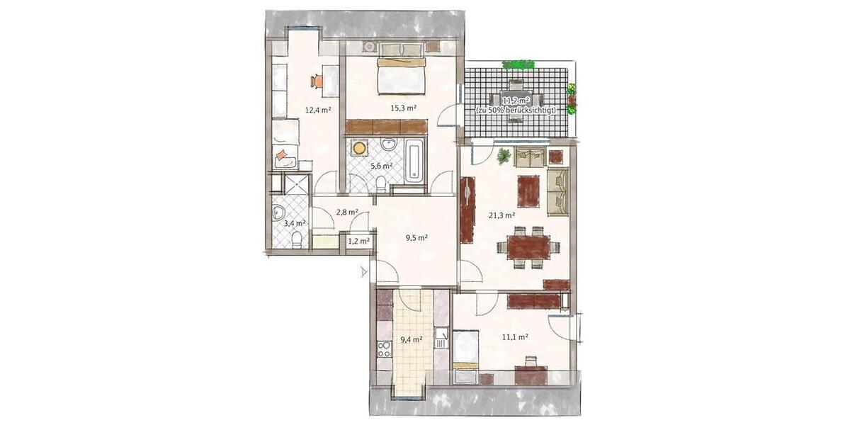 Etagenwohnung Essen Stadtbezirk VI - 4.5 Zimmer, 99 m&sup2;, 299.000&euro; | Angebot:25050114