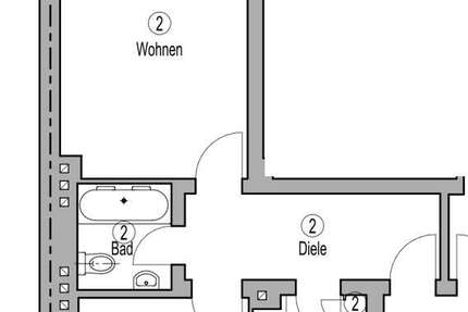 Wohnung Mülheim an der Ruhr Broich - 2 Zimmer, 50 m&sup2;, 625&euro; | Angebot:25753113