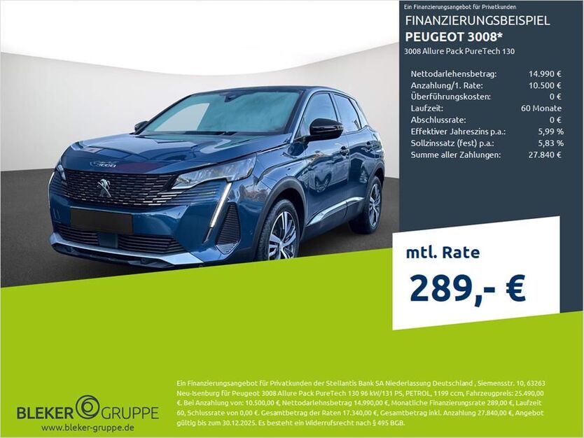 Peugeot 3008 18.481 km 24.980 € Dülmen 48249