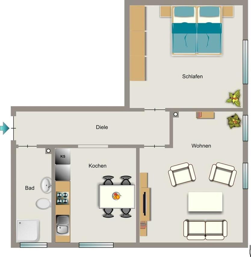 Demnächst frei! 2-Zimmer-Wohnung in Lünen Alstedde zimmer