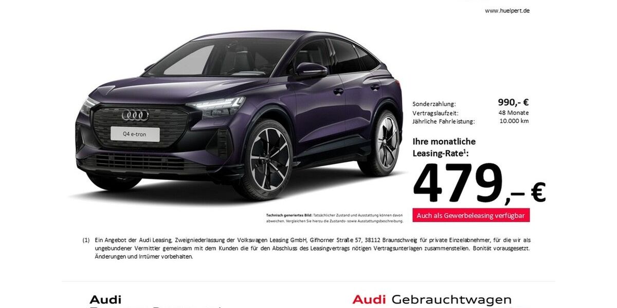 Audi Q4 e-tron 5.291 km 51.988 € Dortmund 44143