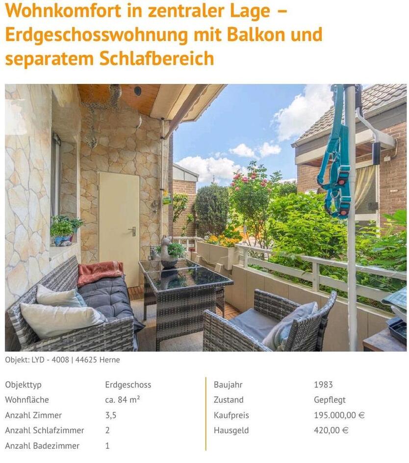 Wohnkomfort in zentraler Lage-Erdgeschoßwohnung mit Balkon