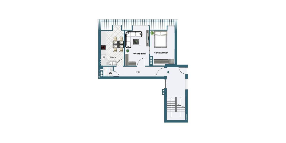 Etagenwohnung Dortmund Mitte - 2 Zimmer, 47 m&sup2;, 179.000&euro; | Angebot:26408515