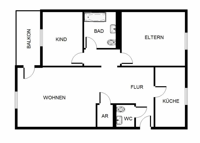 Erdgeschoßwohnung Gelsenkirchen Gelsenkirchen-West - 3 Zimmer, 71 m&sup2;, 518&euro; | Angebot:26307428
