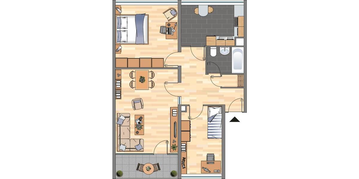 Etagenwohnung Dortmund Scharnhorst - 3 Zimmer, 72 m&sup2;, 563&euro; | Angebot:26562098