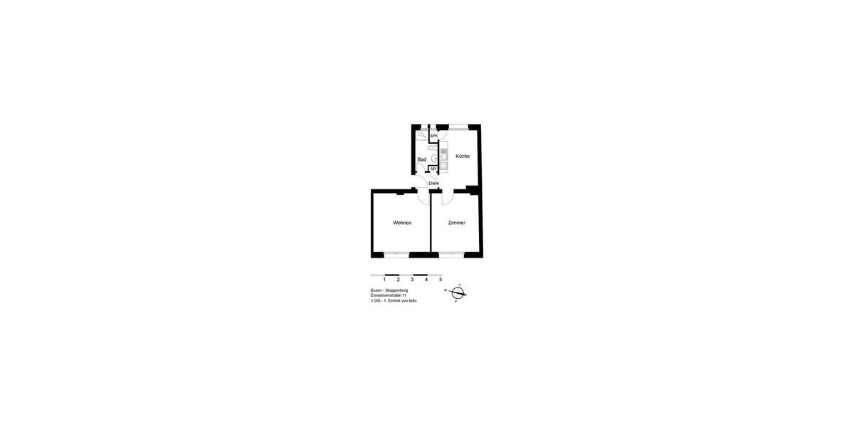 Etagenwohnung Essen Stadtbezirk VI - 2 Zimmer, 48 m&sup2;, 519&euro; | Angebot:26166788