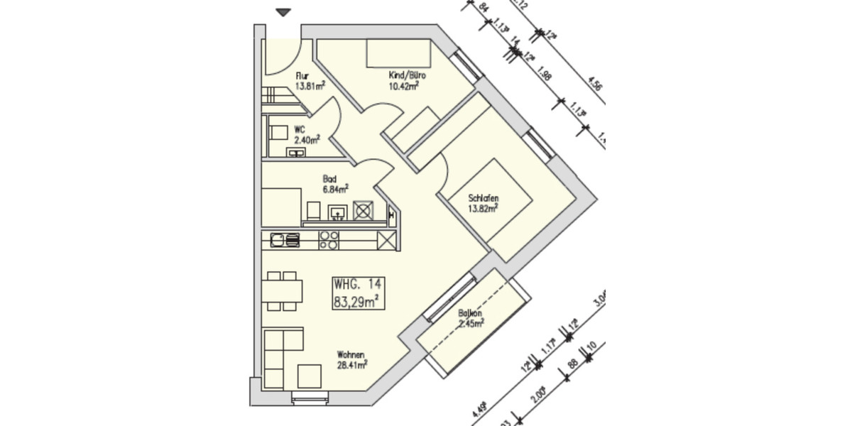 Etagenwohnung Heiden - 3 Zimmer, 83 m&sup2;, 1.082&euro; | Angebot:23726777