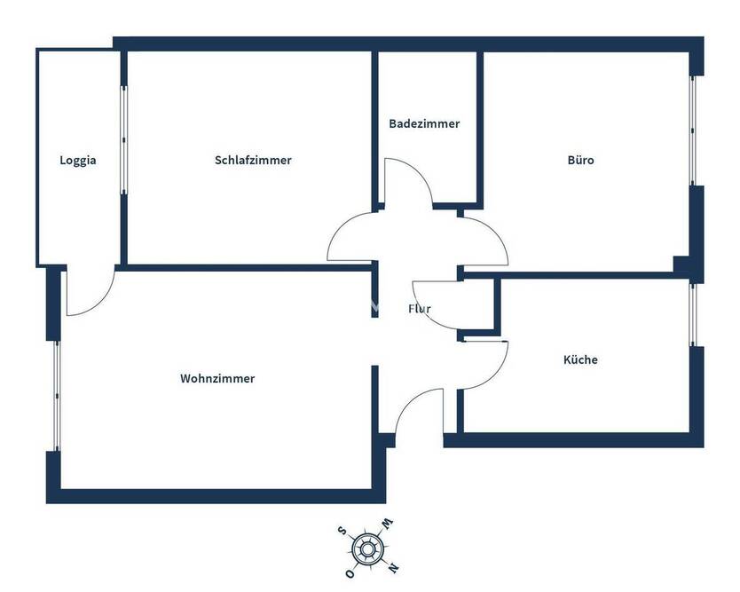 Gepflegte 3-Zimmer-Wohnung mit Südost-Loggia, Einbauküche und tollem Grundriss 3 zimmer
