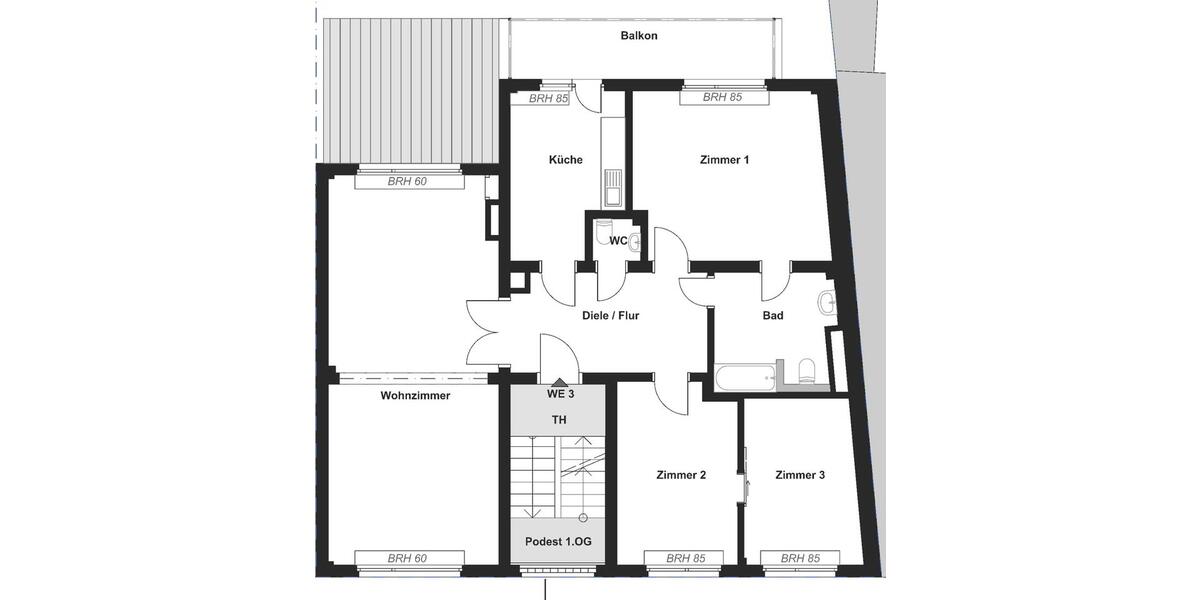 Etagenwohnung Gelsenkirchen Gelsenkirchen-Mitte - 4.5 Zimmer, 120 m&sup2;, 1.050&euro; | Angebot:26539758