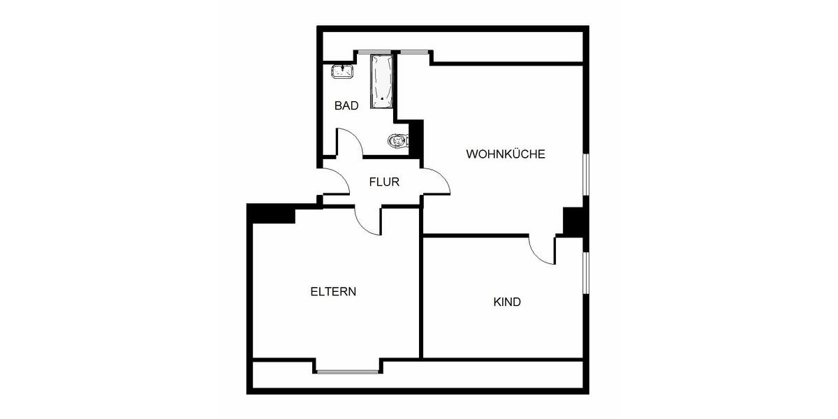 Dachgeschoßwohnung Gelsenkirchen Gelsenkirchen-Nord - 2 Zimmer, 47 m&sup2;, 309&euro; | Angebot:26661751