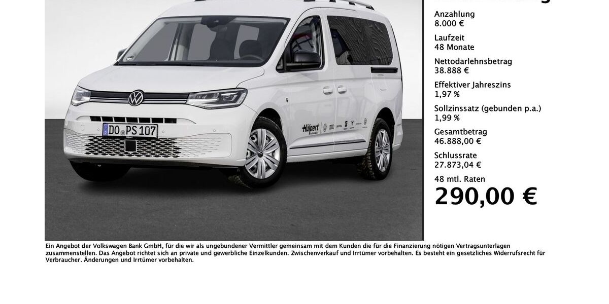 VW Caddy Maxi 3.900 km 45.888 &euro; Dortmund 44379