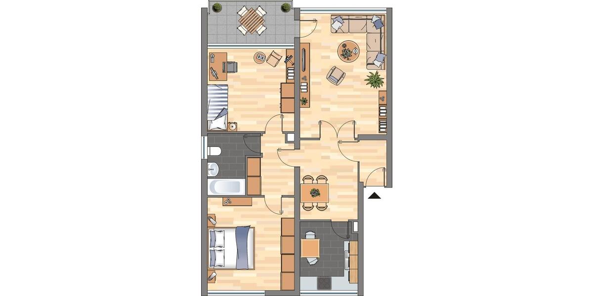 Dachgeschoßwohnung Dortmund Scharnhorst - 3 Zimmer, 79 m&sup2;, 598&euro; | Angebot:26551668