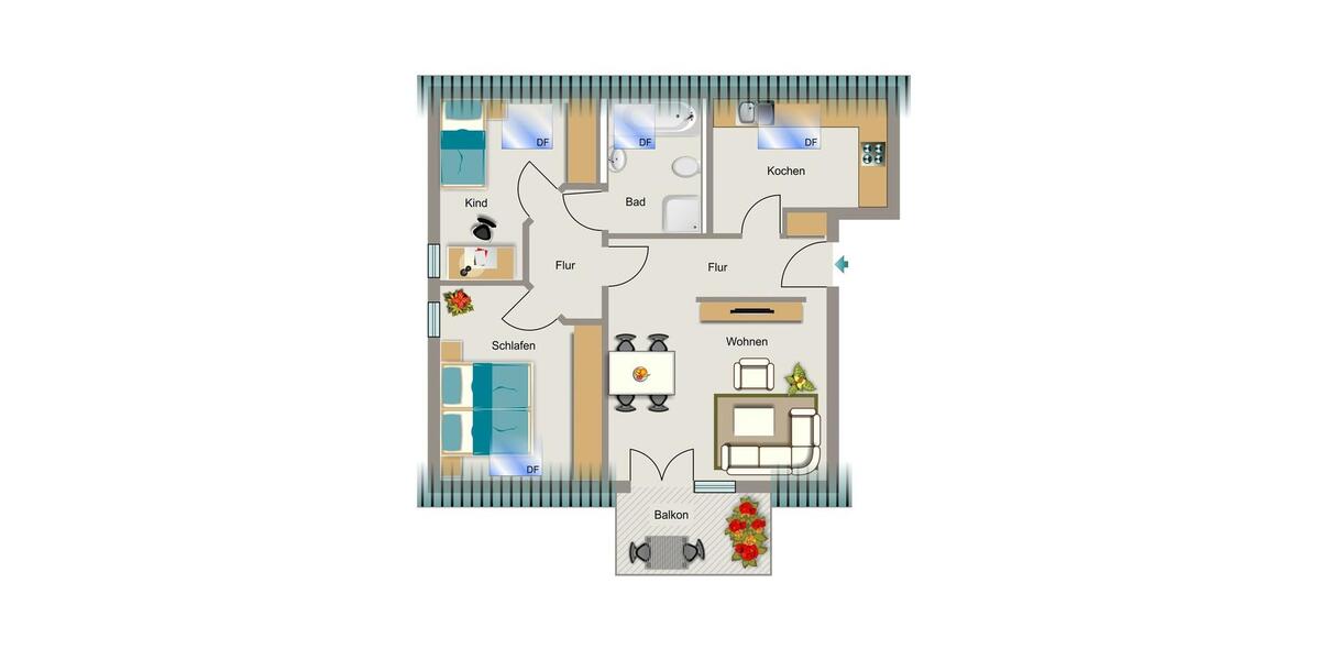Dachgeschoßwohnung Gelsenkirchen Gelsenkirchen-Mitte - 3.5 Zimmer, 72 m&sup2;, 638&euro; | Angebot:26583577