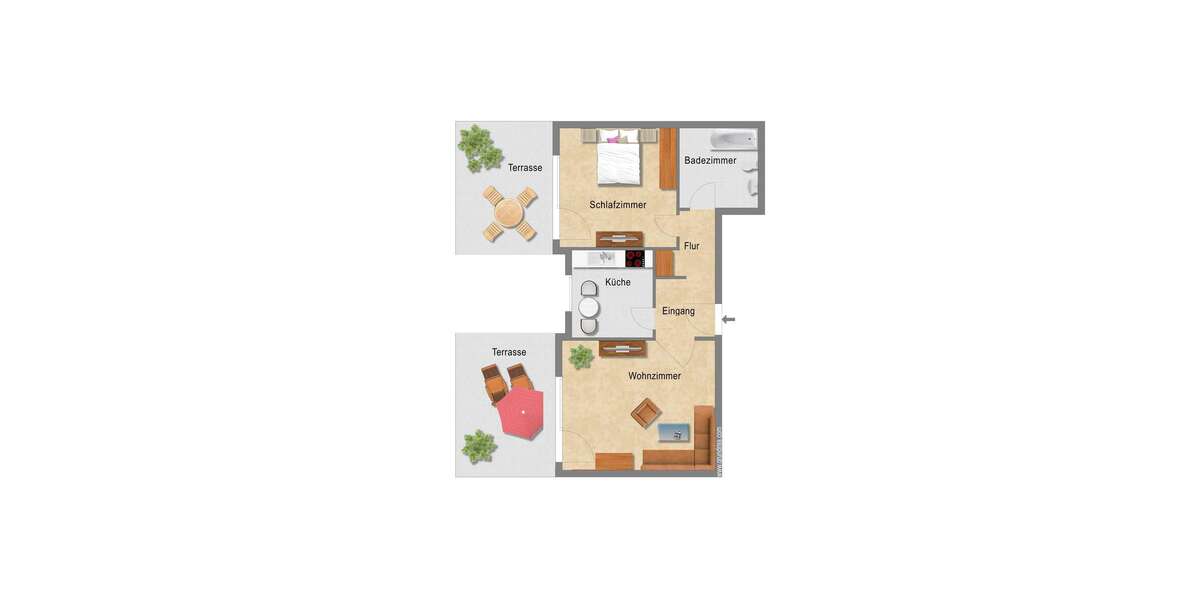 Etagenwohnung Essen Stadtbezirk VII - 2 Zimmer, 64 m&sup2;, 306&euro; | Angebot:26863107