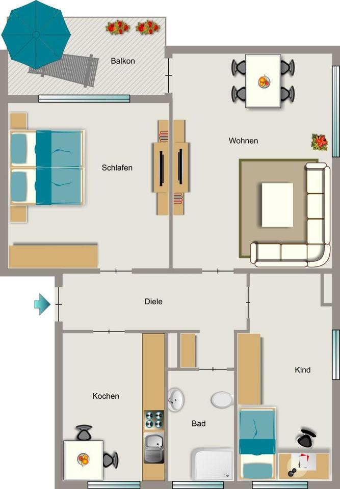 Wenn es einmal zu eng wird, haben wir die passende Wohnung. zimmer