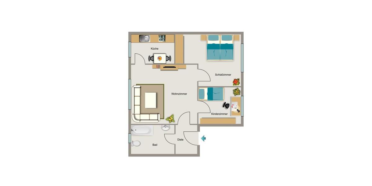 Erdgeschoßwohnung Gelsenkirchen Gelsenkirchen-Mitte - 3.5 Zimmer, 52 m&sup2;, 391&euro; | Angebot:26329868