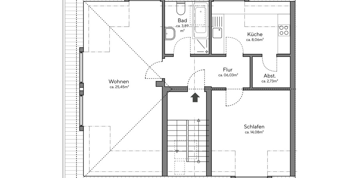Etagenwohnung Witten Heven - 1 Zimmer, 60 m&sup2;, 540&euro; | Angebot:26391905